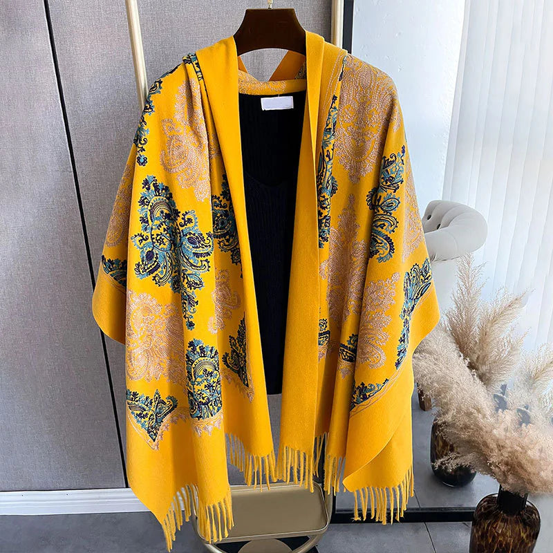 Women's Embroidered Cashmere-Like Scarf