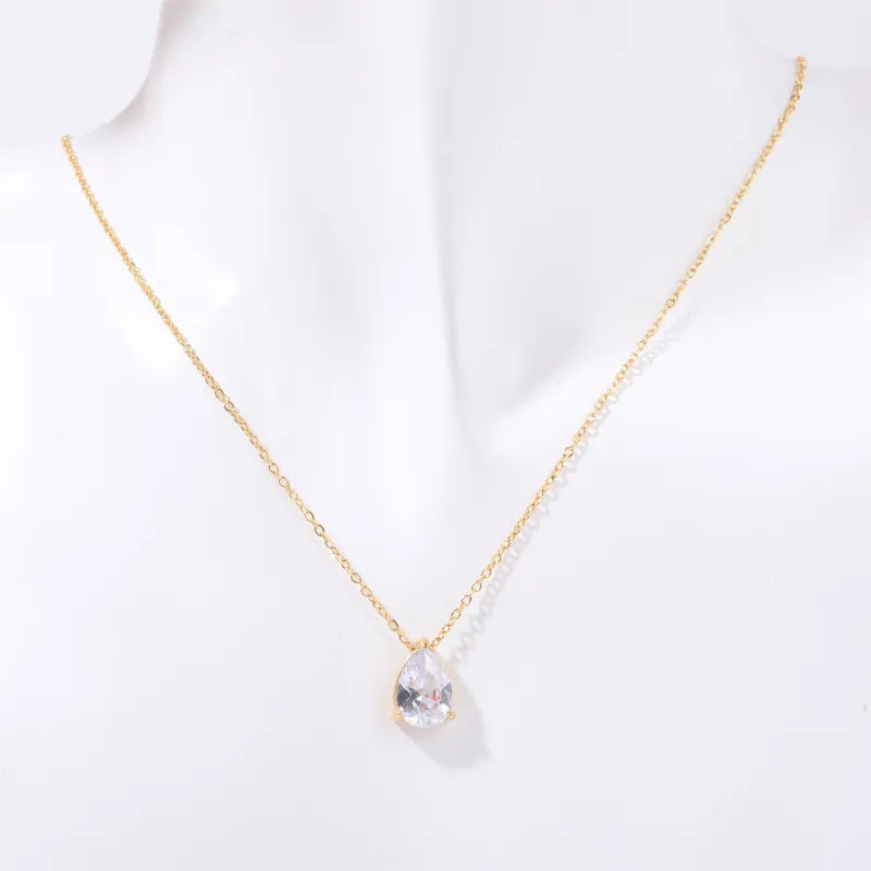 Water Drop Zircon Birthstones Necklace