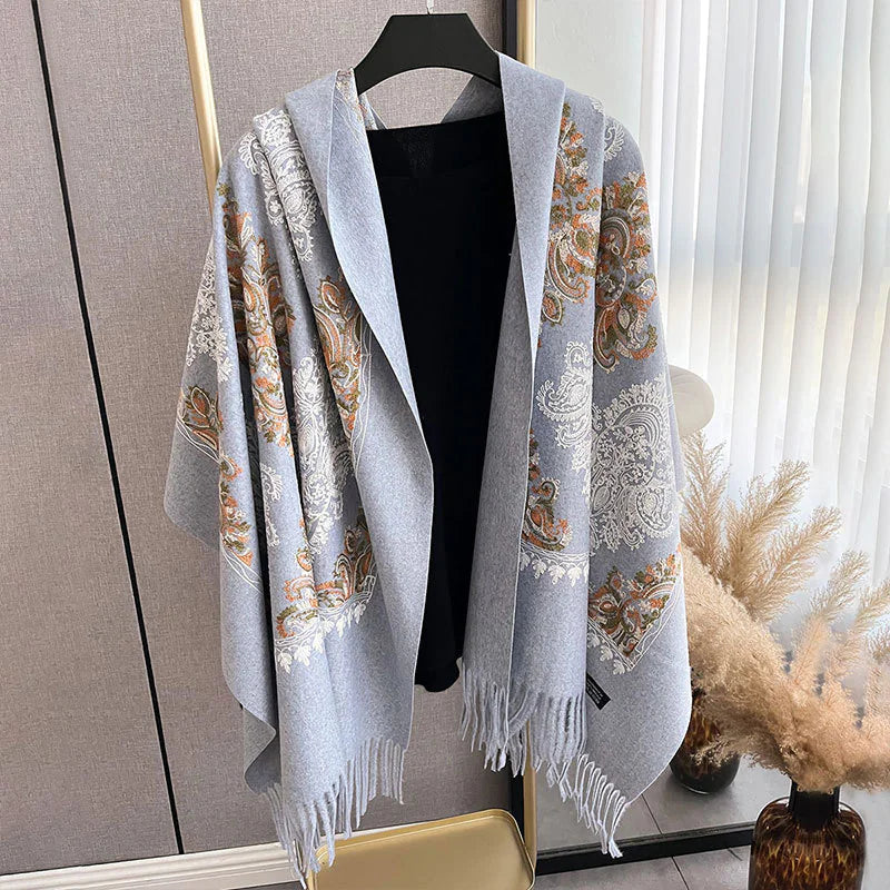 Women's Embroidered Cashmere-Like Scarf