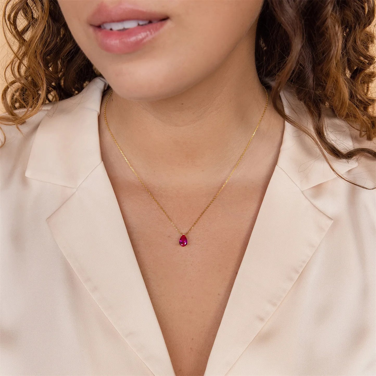 Water Drop Zircon Birthstones Necklace