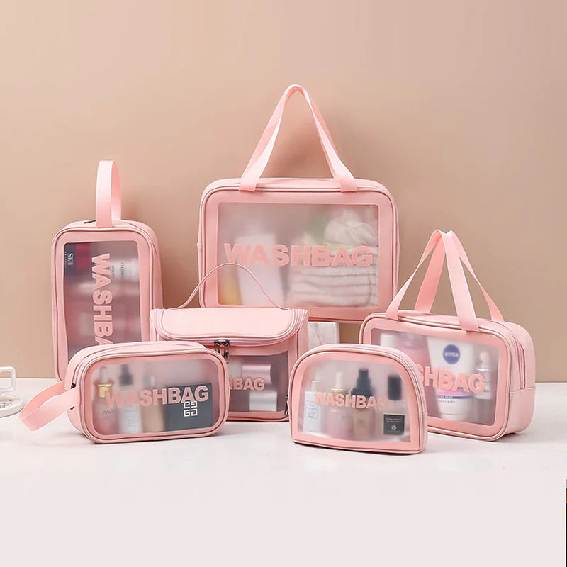 Transparent Makeup and Wash Bag Set