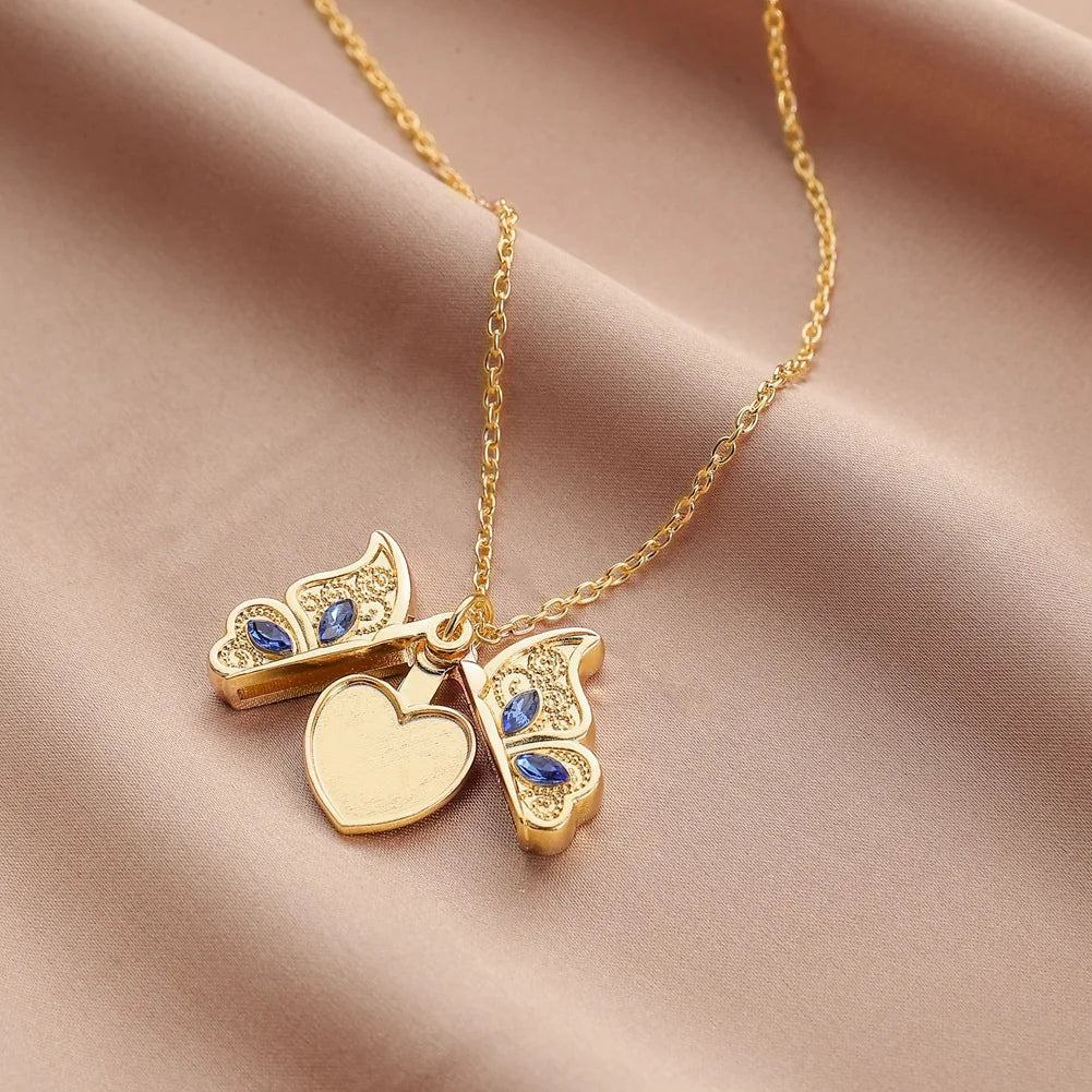 Butterfly Memory Locket Necklace