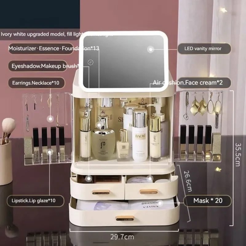 LED Mirror Beauty Caddy