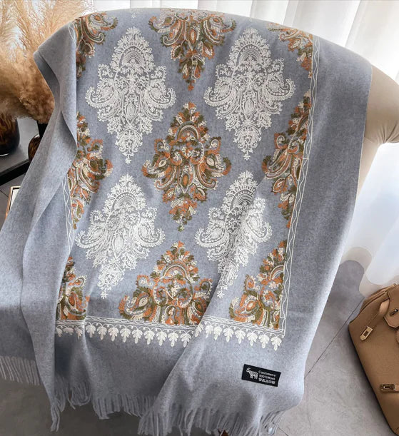 Women's Embroidered Cashmere-Like Scarf