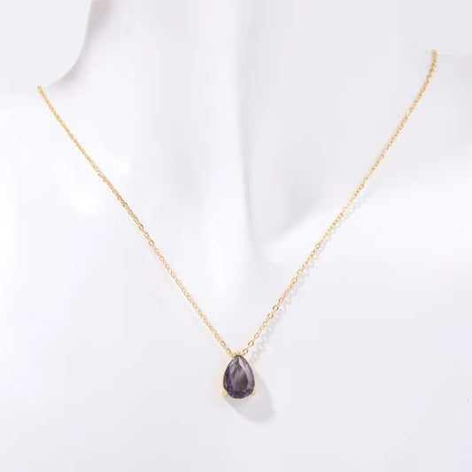 Water Drop Zircon Birthstones Necklace